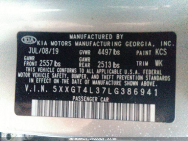 5XXGT4L37LG386941 KIA Optima Lx