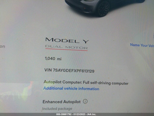 Tesla Model Y Performance 2023 7SAYGDEFXPF613129 Image 7