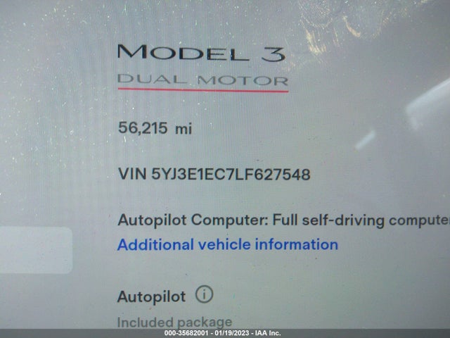 Tesla Model 3 Performance 2020 5YJ3E1EC7LF627548 Image 7