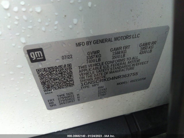 Chevrolet TAHOE RST 2022 1GNSCRKD4NR363755 Image 9