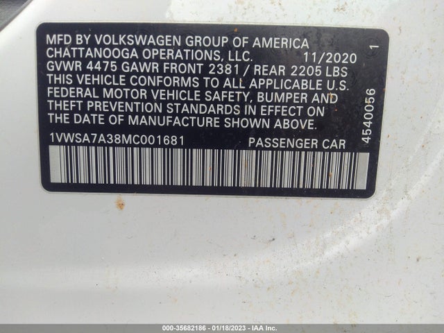 Volkswagen Passat 2.0t Se 2021 1VWSA7A38MC001681 Image 11