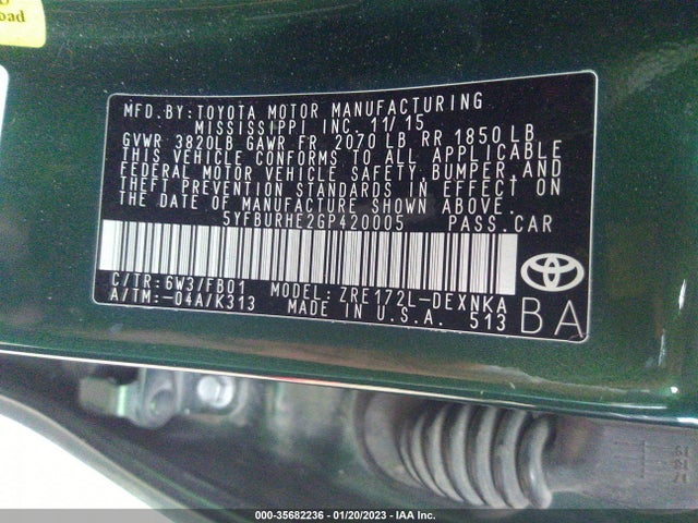 Toyota Corolla L/le/s/s Plus/le Plus 2016 5YFBURHE2GP420005 Image 11