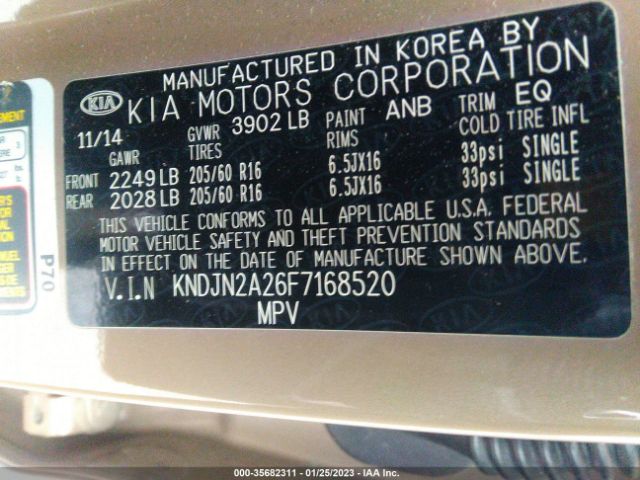 KNDJN2A26F7168520 KIA Soul Base