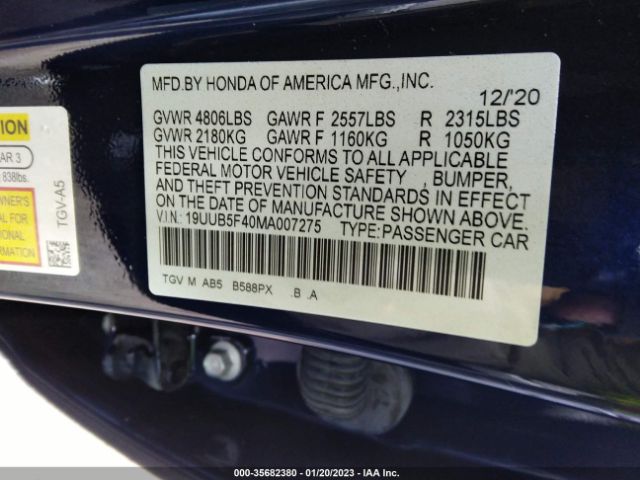 19UUB5F40MA007275 Acura Tlx W/technology Package