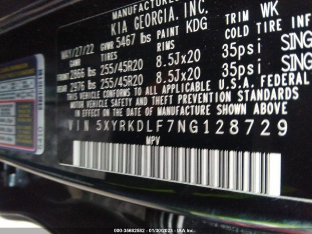 5XYRKDLF7NG128729 KIA Sorento X-line Sx Prestige