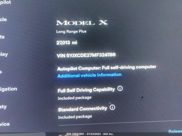2021 Tesla Model X, VIN: 5YJXCDE27MF324786