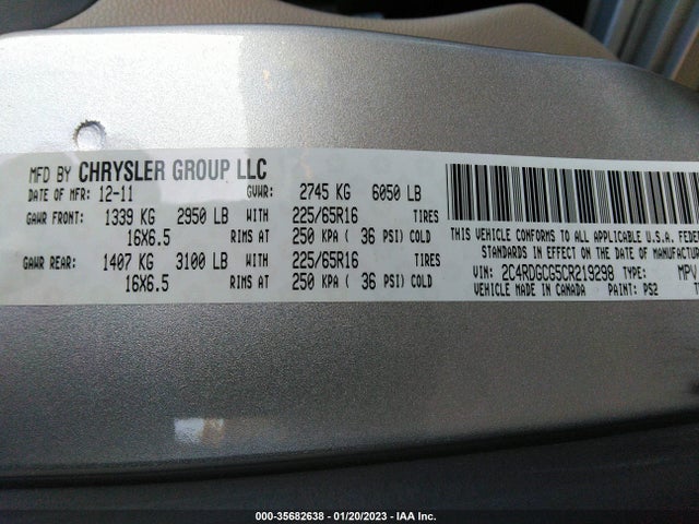 Dodge Grand Caravan Sxt 2012 2C4RDGCG5CR219298 Image 10