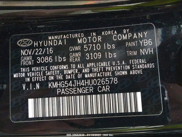 2017 Genesis G90, VIN: KMHG54JH4HU026578