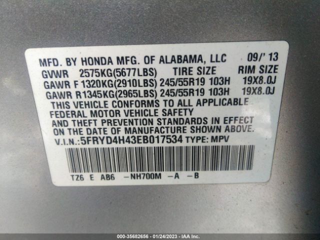 5FRYD4H43EB017534 Acura Mdx Tech Pkg