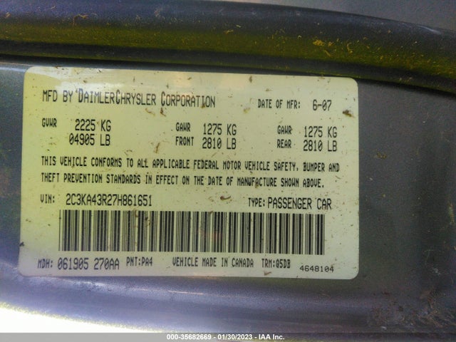 2C3KA43R27H861651 Chrysler 300
