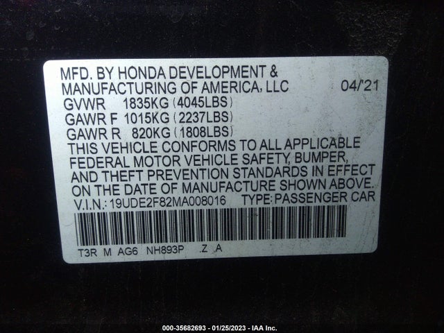2021 Acura ILX, VIN: 19UDE2F82MA008016