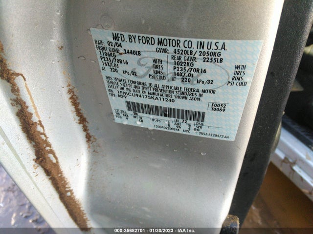 2005 FORD ESCAPE LIMITED VIN: 1FMCU94175KA11240
