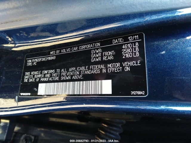 Volvo S60 T5 2012 YV1622FSXC2116849 Image 9