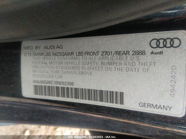 WAUWGAFC1EN092398 Audi A7 3.0 Premium Plus