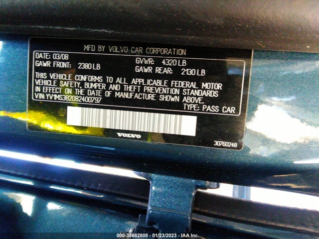 Volvo S40 2.4l 2008 YV1MS382082400797 Image 10