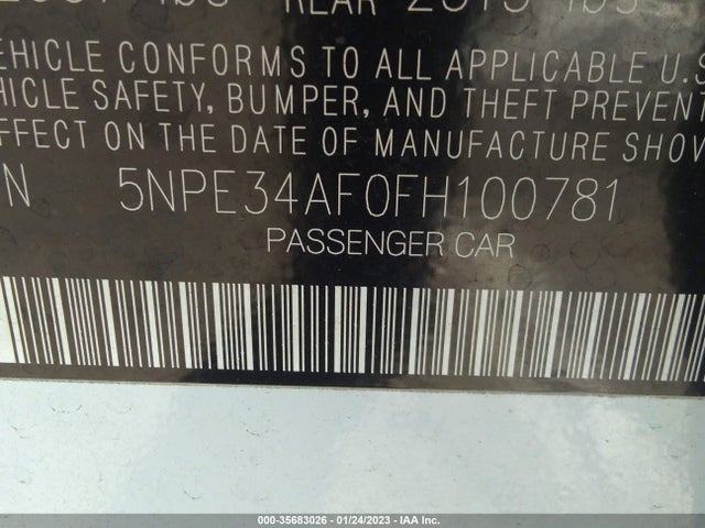 Hyundai Sonata 2.4l Sport 2015 5NPE34AF0FH100781 Image 9