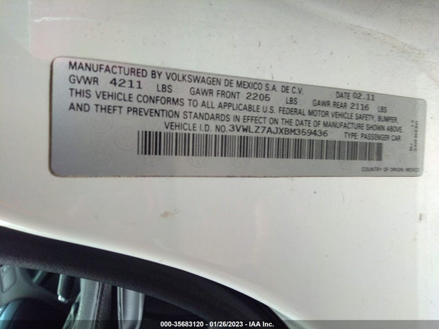 Volkswagen JETTA SEDAN 2011 3VWLZ7AJXBM359436 Image 11