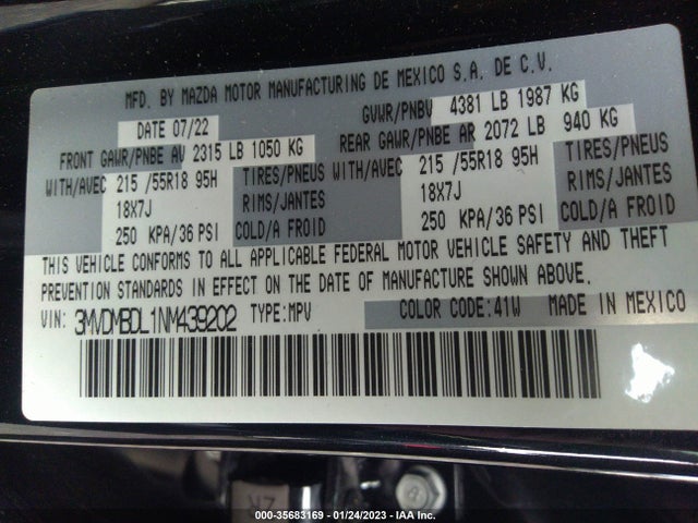 2022 Mazda CX-30, VIN: 3MVDMBDL1NM439202