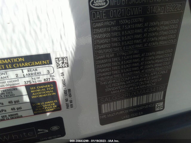 Land Rover Range Rover Westminster 2021 SALGS2RUXMA434199 Image 9