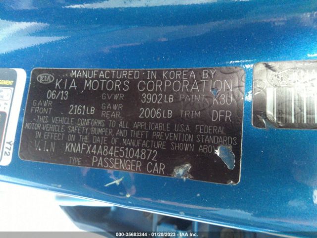 KNAFX4A84E5104872 KIA FORTE EX
