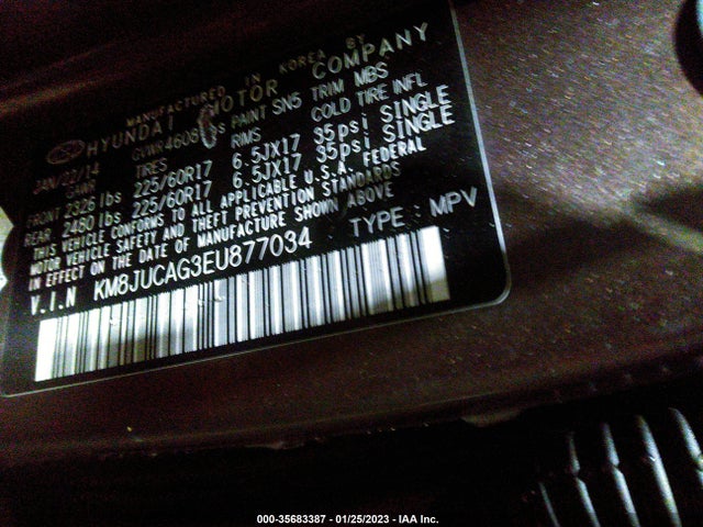 Hyundai TUCSON SE 2014 KM8JUCAG3EU877034 Image 9