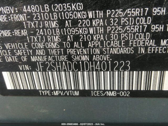 JF2SHADC1DH401223 Subaru Forester 2.5x Premium