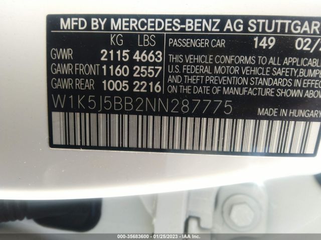 2022 MERCEDES-BENZ AMG CLA 35 W1K5J5BB2NN287775 Photo 8
