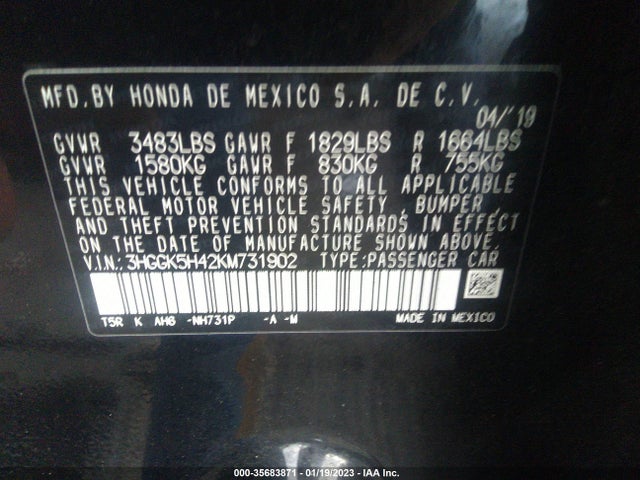 2019 Honda Fit, VIN: 3HGGK5H42KM731902