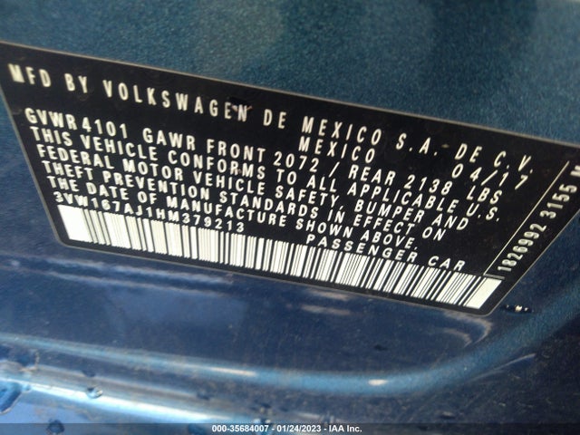 Volkswagen Jetta 1.4t S 2017 3VW167AJ1HM379213 Image 11