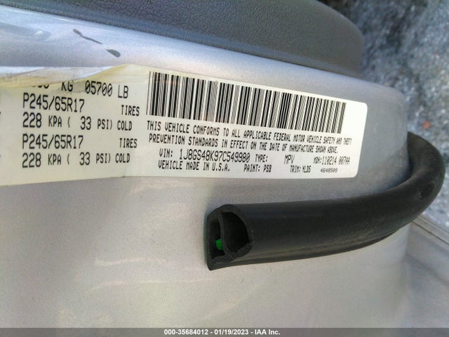 Jeep Grand Cherokee Laredo 2007 1J8GS48K97C549980 Image 10