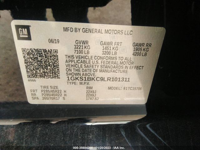 1GKS1BKC9LR101311 GMC YUKON SLT