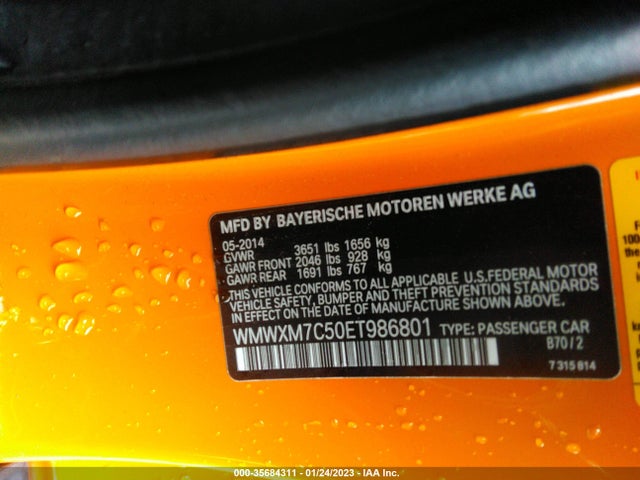 WMWXM7C50ET986801 Mini Cooper Hardtop S
