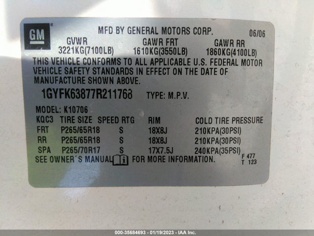 Cadillac Escalade 2007 1GYFK63877R211768 Image 10