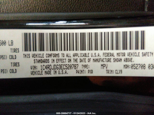 Dodge DURANGO LIMITED 2014 1C4RDJDG3EC520787 Image 9