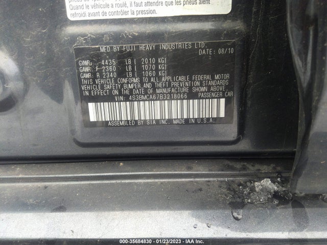 Subaru Legacy 2.5i 2011 4S3BMCA67B3218066 Image 8