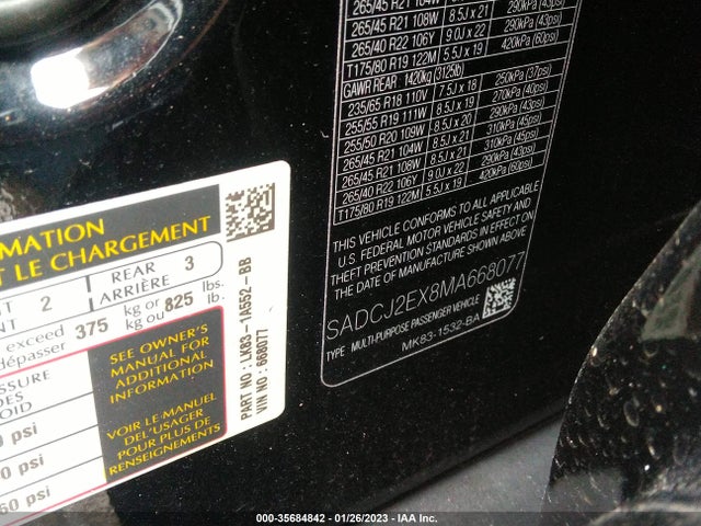 2021 Jaguar F-PACE, VIN: SADCJ2EX8MA668077