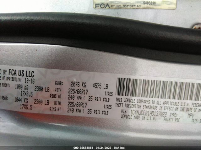 1C4NJDEB1HD137022 Jeep Compass High Altitude