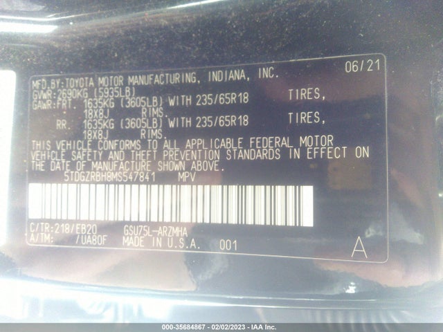 Toyota Highlander Xle 2021 5TDGZRBH8MS547841 Image 9