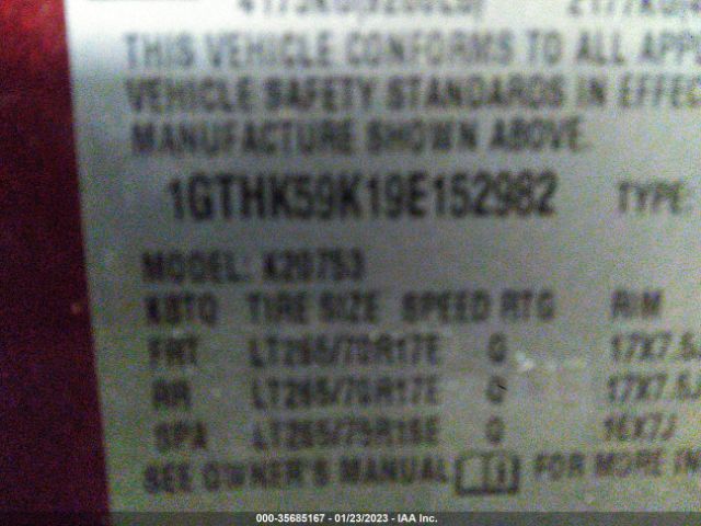 1GTHK59K19E152982 GMC SIERRA 2500HD