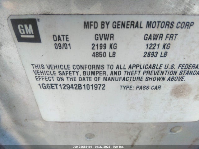 Cadillac Eldorado Touring Etc 2002 1G6ET12942B101972 Image 9