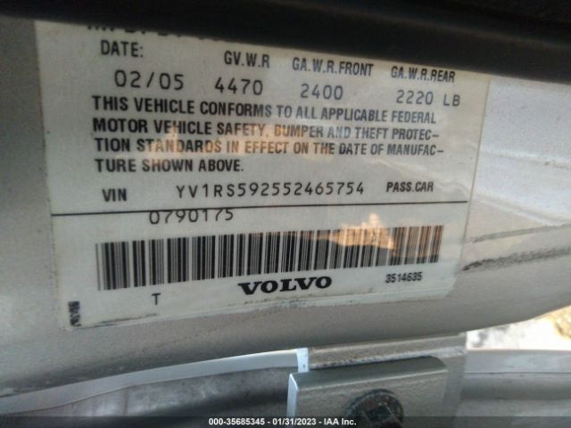 YV1RS592552465754 Volvo S60