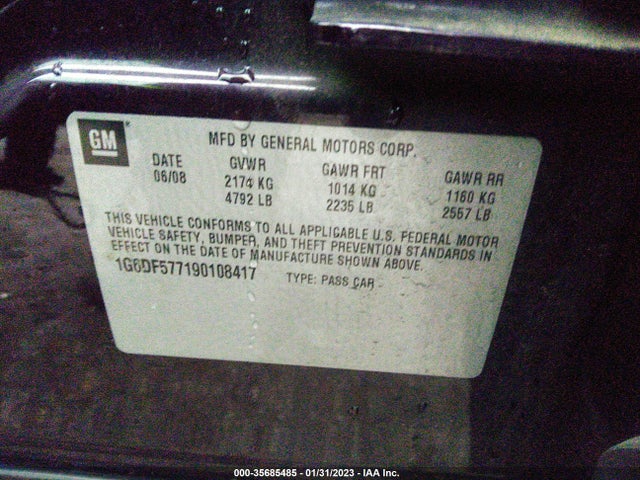 1G6DF577190108417 Cadillac Cts Rwd W/1sa