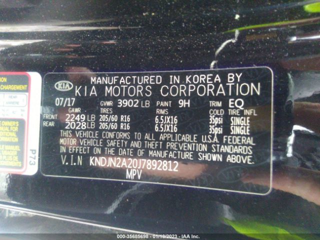 KNDJN2A20J7892812 KIA Soul Base