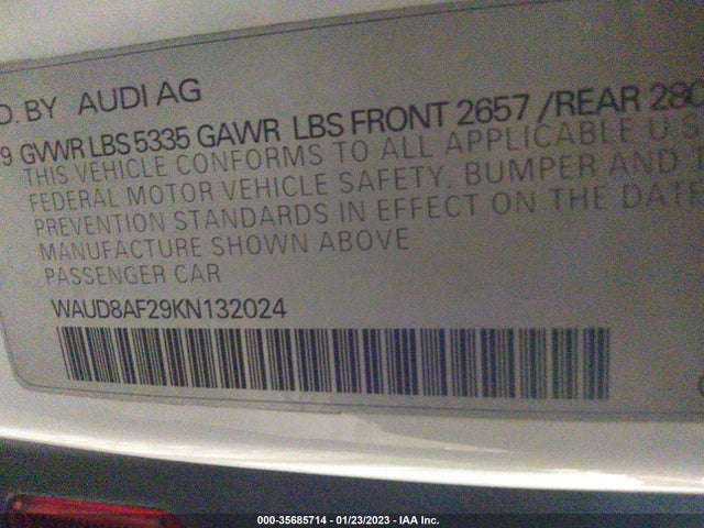 2019 Audi A6, VIN: WAUD8AF29KN132024
