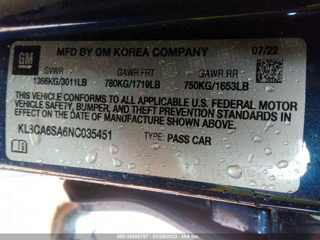 Chevrolet SPARK LS 2022 KL8CA6SA6NC035451 Image 9