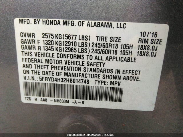 Acura MDX 2017 5FRYD4H32HB014748 Image 10