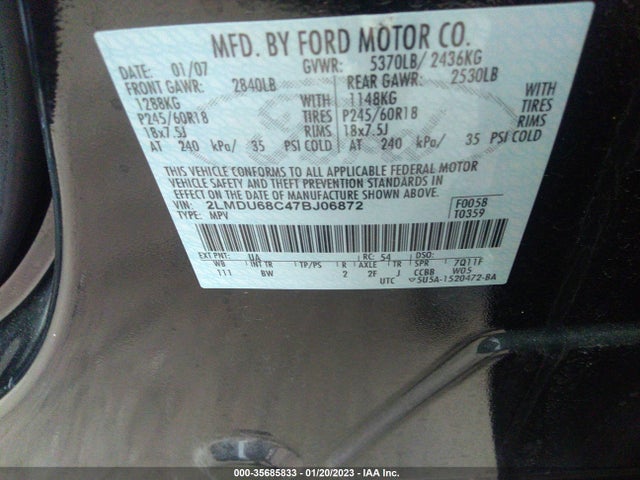 Lincoln MKX 2007 2LMDU68C47BJ06872 Image 10