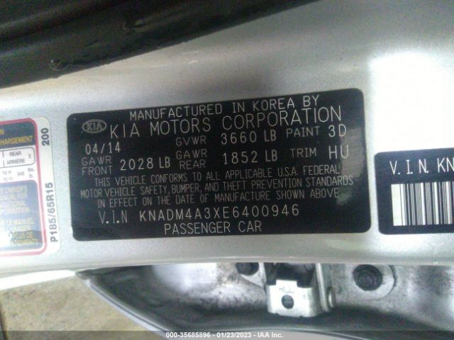 KNADM4A3XE6400946 KIA RIO LX