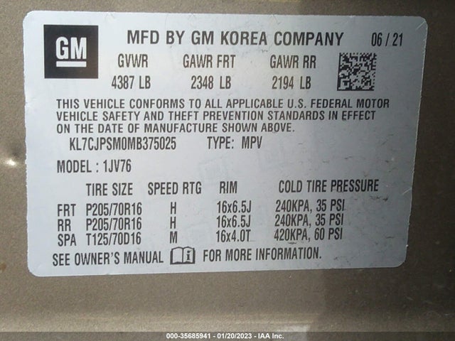 Chevrolet Trax Lt 2021 KL7CJPSM0MB375025 Image 9