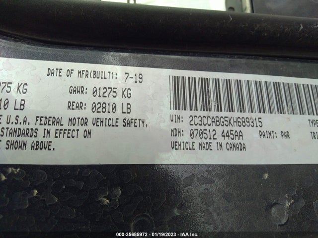 2C3CCABG5KH689315 Chrysler 300 300s